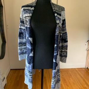 Sonoma Blue Pattern Cardigan Size Medium